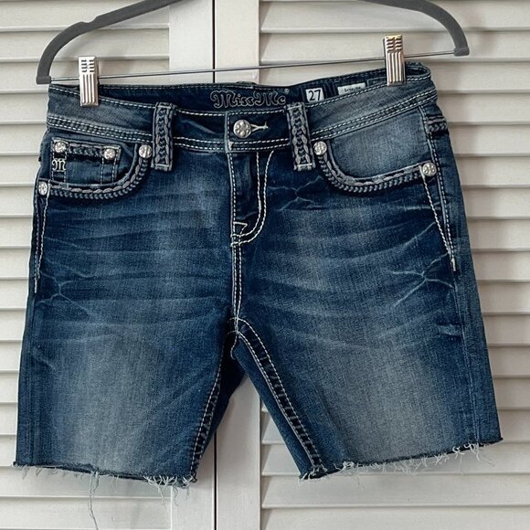 Miss Me Bermuda shorts denim 27 distressed - Picture 1 of 9